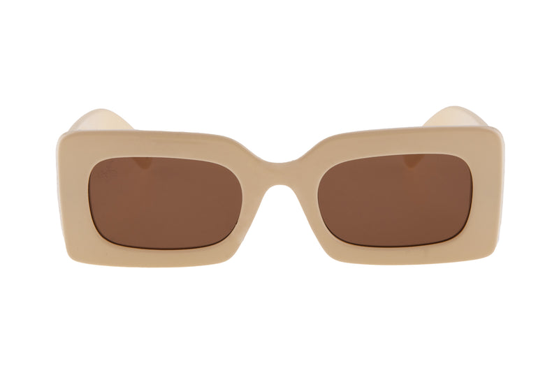 CHUNKY CREAM FRAME WITH BROWN LENSES