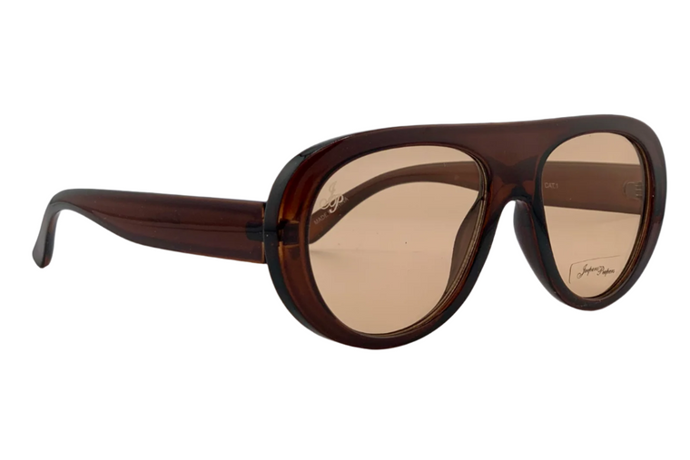 BROWN ROUND FRAME WITH BROWN LENSES